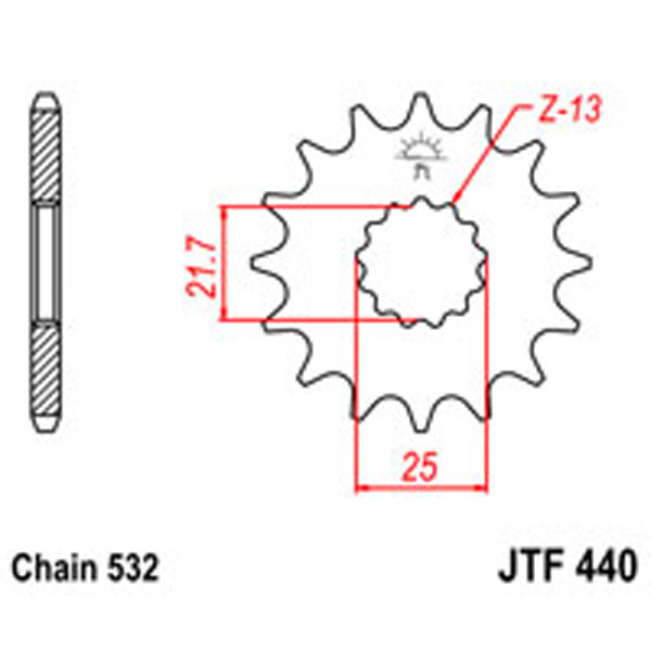 JT JT Gear Box Sprockets G/B 440-15T SUZ (429)